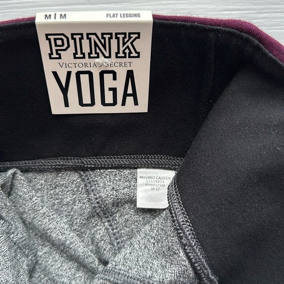 NWT VS PINK Flat Legging Grey Burgundy size M - Picture 6 of 7